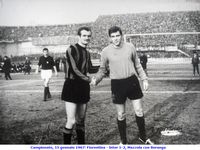 Campionato, 15 gennaio 1967: Fiorentina - Inter 1-2, Mazzola con Boranga