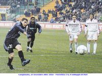 Campionato, 25 novembre 2001: Inter - Fiorentina 2-0, Vieri raddoppia su rigore