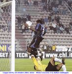 Coppa UEFA, 18 ottobre 2001: Inter - Wisla Cracovia 2-0, Kallon segna il gol del raddoppio