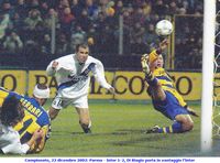 Campionato, 22 dicembre 2002: Parma - Inter 1-2, Di Biagio porta in vantaggio l'Inter