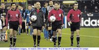 Champions League,  11 marzo 2003 Inter - Newcastle 2-2 le squadre entrano in campo