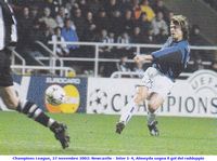 Champions League, 27 novembre 2002:  Newcastle - Inter 1-4, Almeyda raddoppia per l'Inter