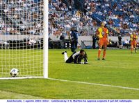 Amichevole, 1 agosto 2003: Inter - Galatasaray 3-0, Martins ha appena segnato il gol del raddoppio
