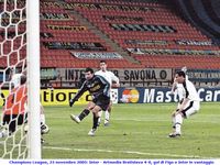 Champions League, 23 novembre 2005: Inter - Artmedia Bratislava 4-0, gol di Figo e Inter in vantaggio